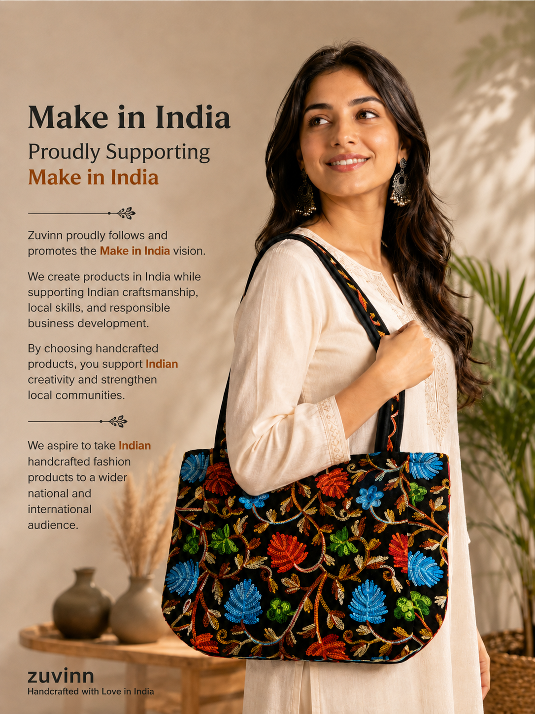 Make in India Handcrafted Bags for Women | Zuvinn