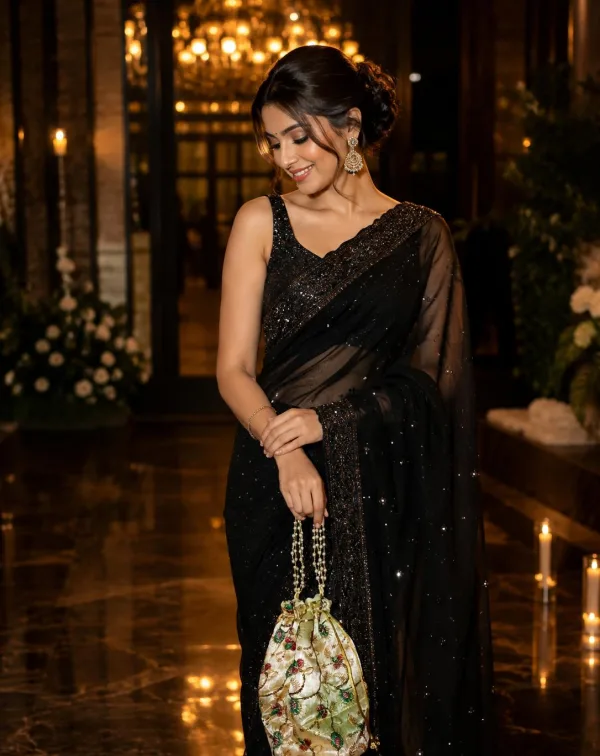 Royal Ivory Floral Potli