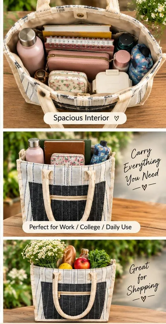 Artisan Jute Tote Bag with Modern Elegance