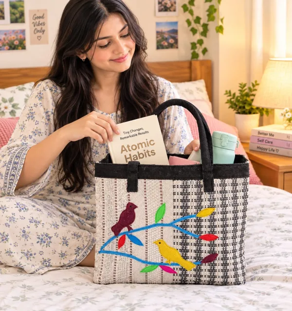 Elegant Handcrafted Office Bag with Unique Artistry